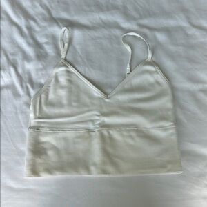 White Ribbed Crop Top